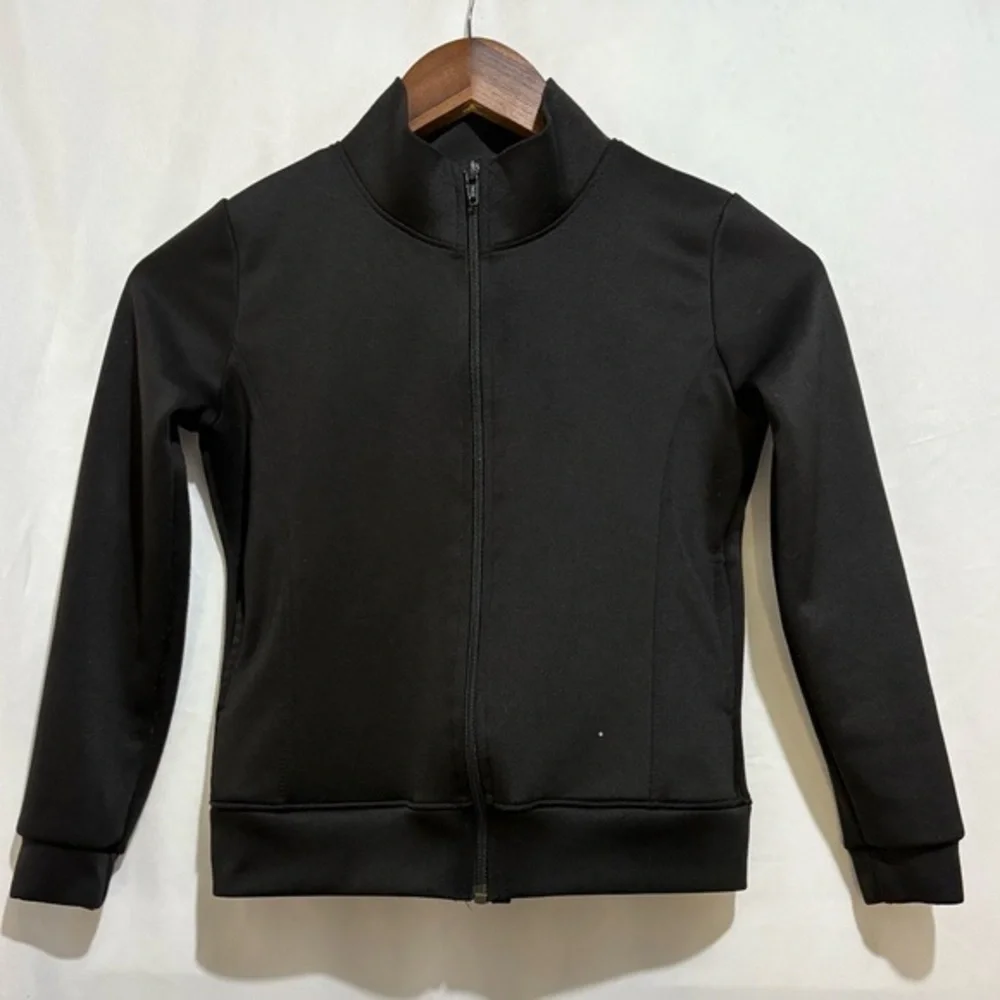 Gymnastics Jacket Stretch is Comfort Glitter Size Medium ‎ (8) Child Black